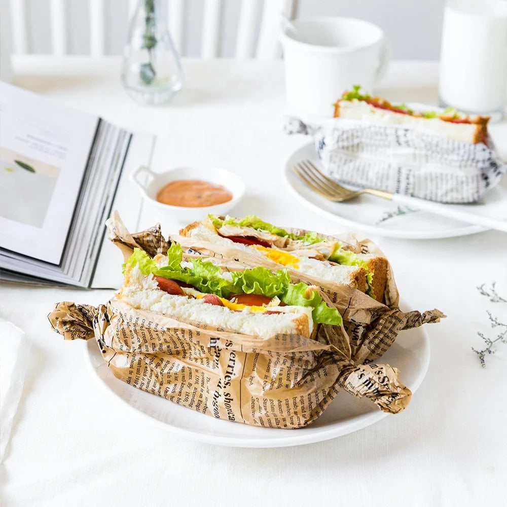 white printed grease proof paper