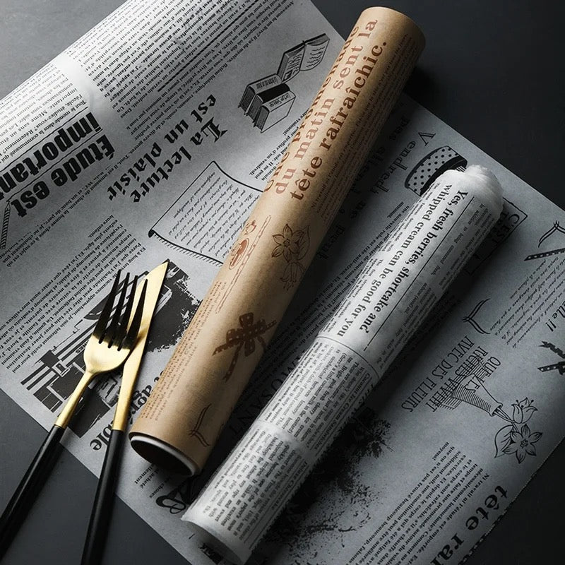 white printed grease proof paper