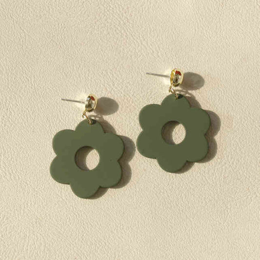 Daisy Acrylic Green Earings