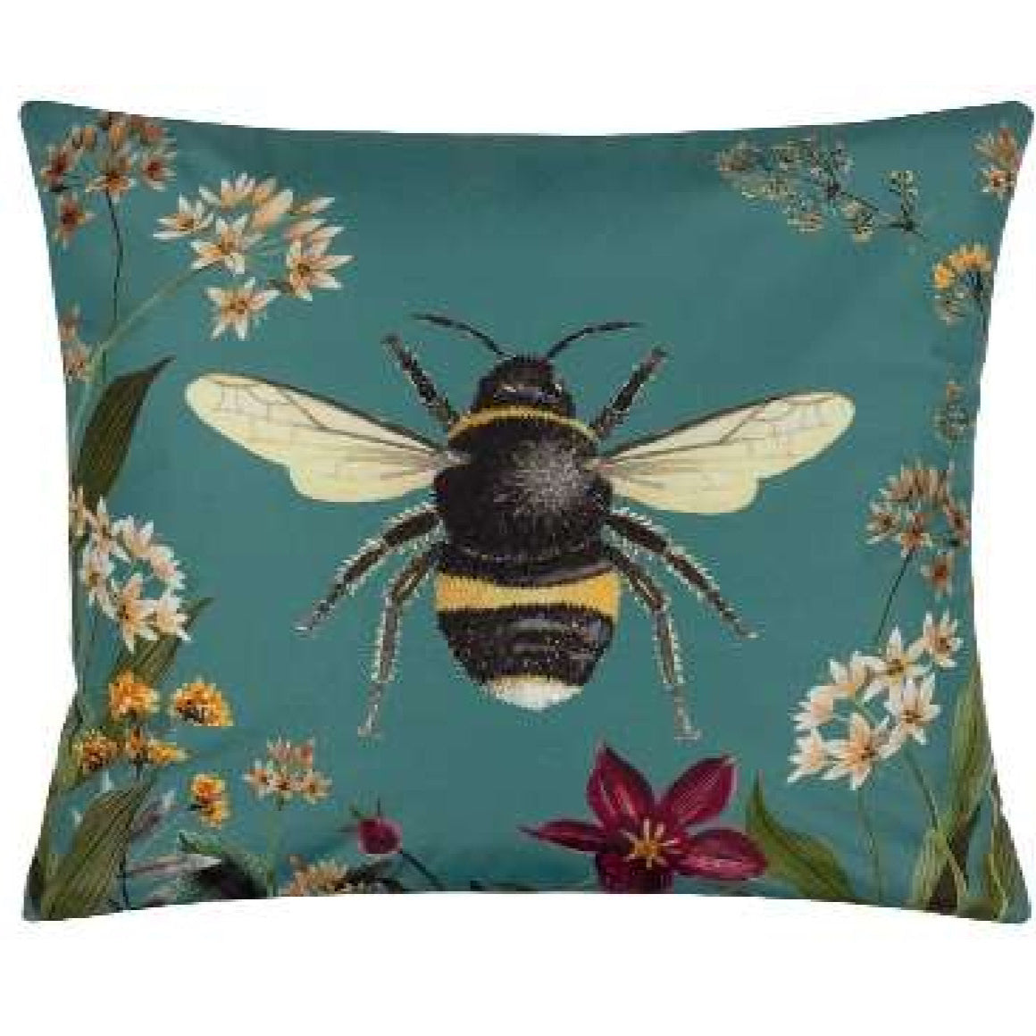 Blue floral Bee velvet Cushion