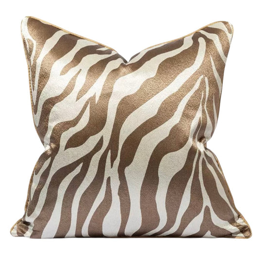 Zebra Gold and White cushion